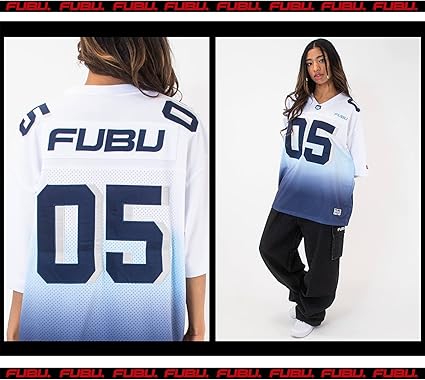 90s FUBU グラデーション　ゲームシャツ　ホッケーシャツ　XL FUBU THE COLLECTION フブ ゲームシャツ ホッケーシャツ サイズ